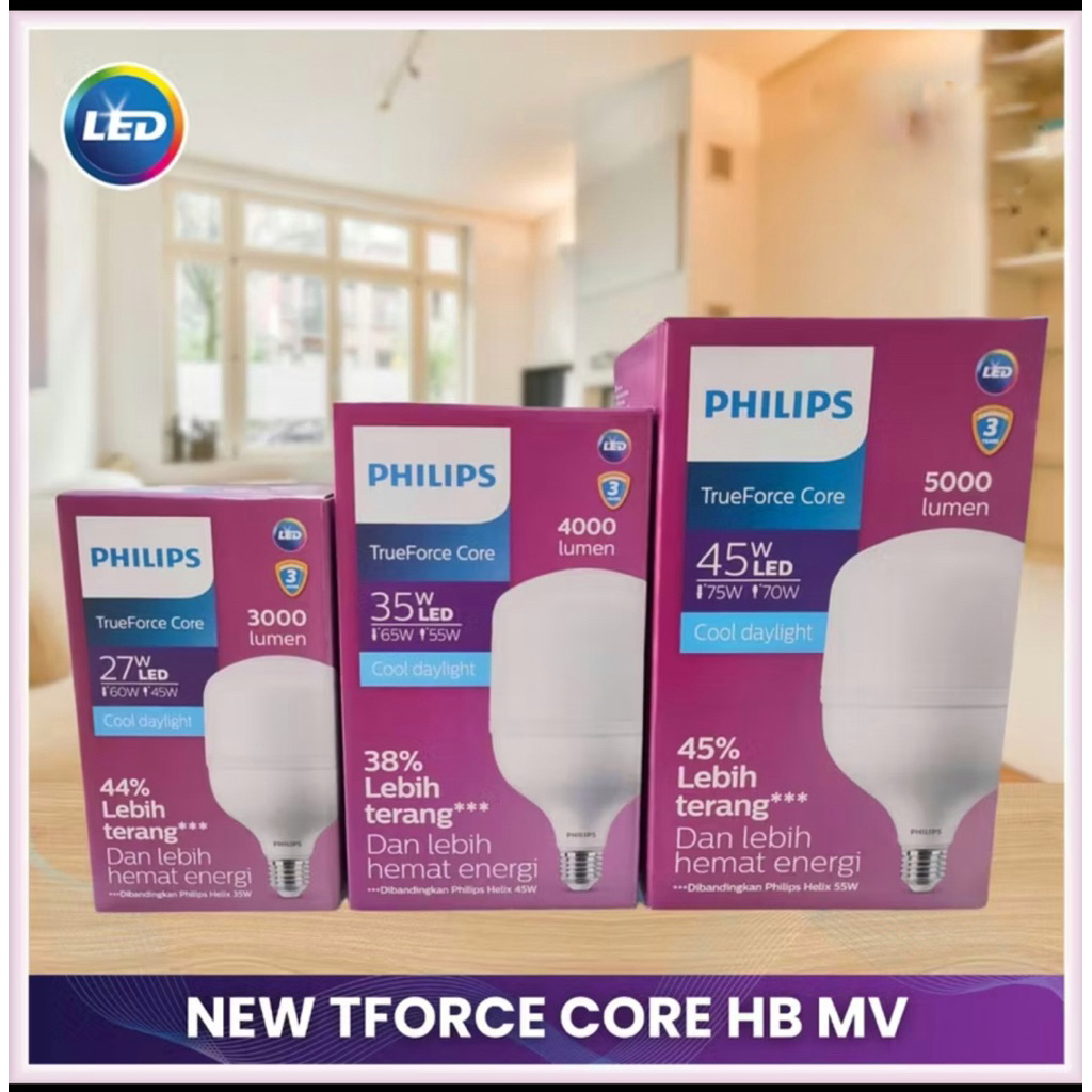 Jual lampu led Philips Tforce 45w 35w 27w / bohlam led Philips ...