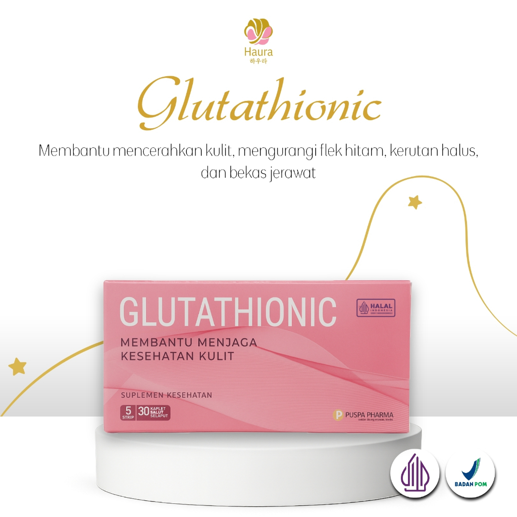 Jual Glutathionic Box | Glutathione + Vit. C + Vit. E | Kulit Sehat & Cerah  | BPOM & Halal | 30 Kaplet | Shopee Indonesia