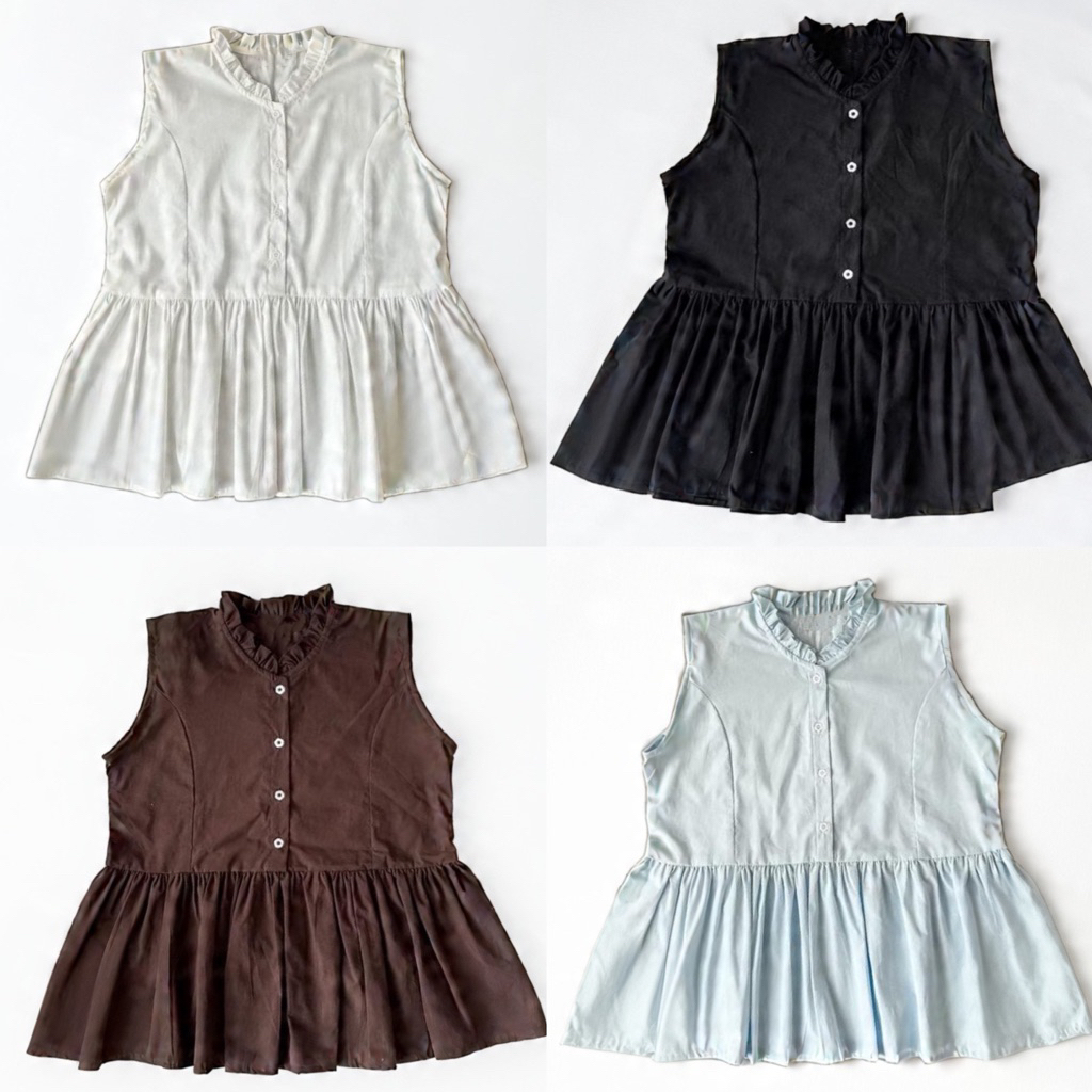 Jual inner ruffle/ atasan ruffle / busui friendly ( katun premium ...