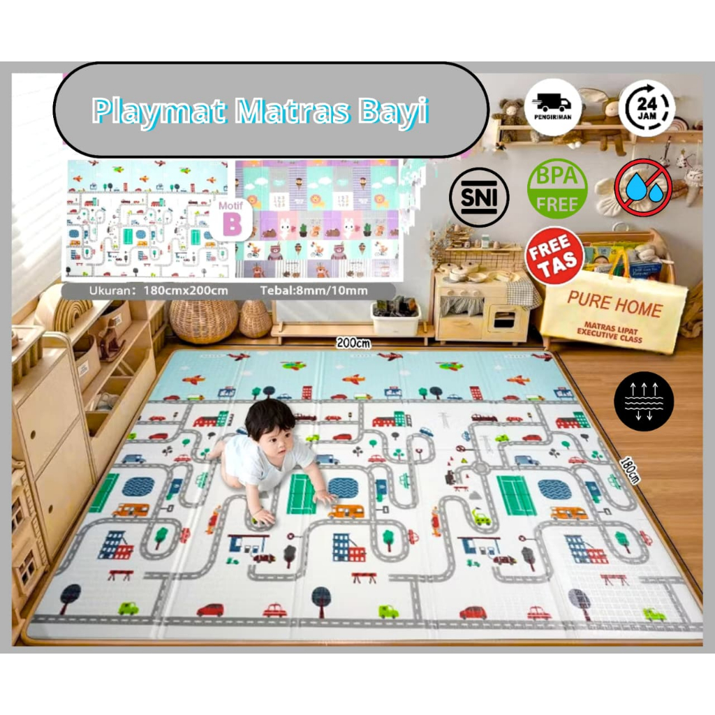 Jual Playmate Tikar Bermain Anak dengan Busa XPE Tebal 10mm Ukuran ...