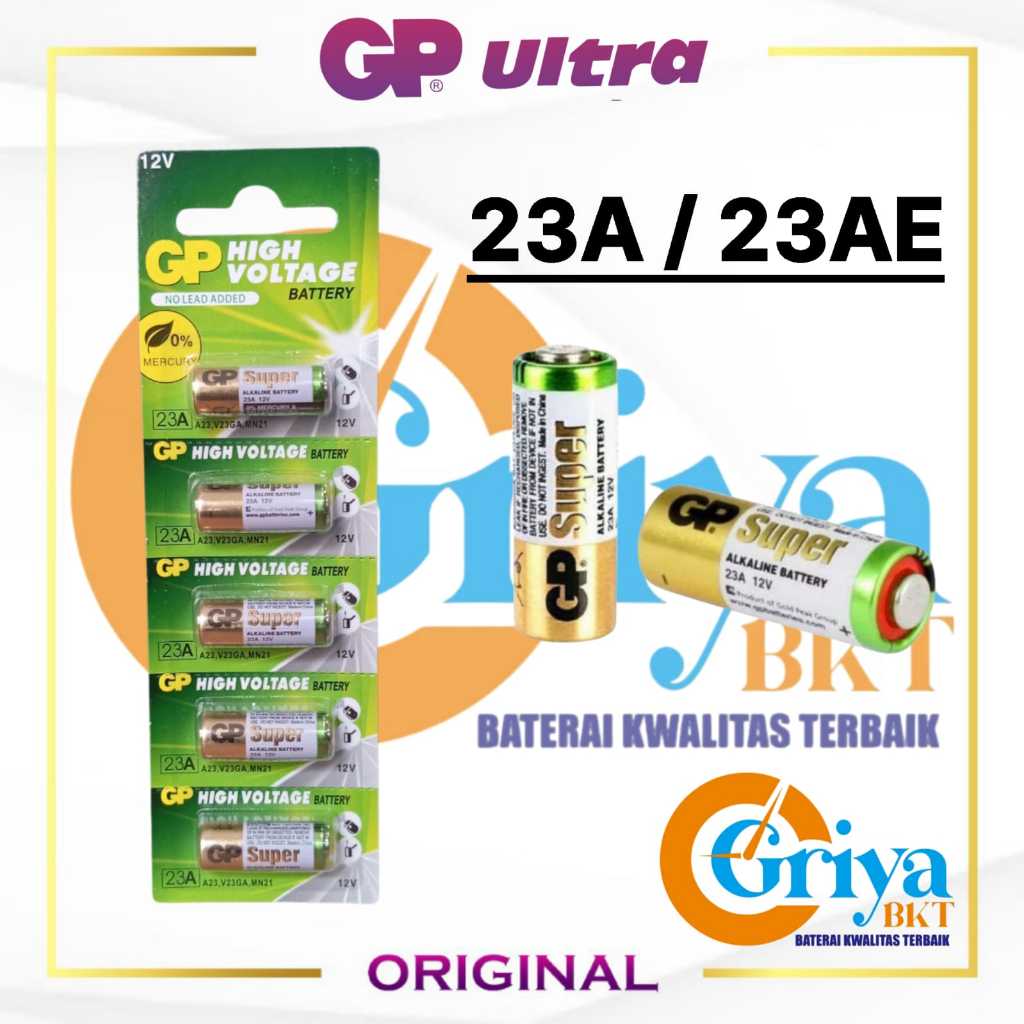Jual GP 23A 12V Super Alkaline Battery Batrai Remote Control Bell Pintu ...