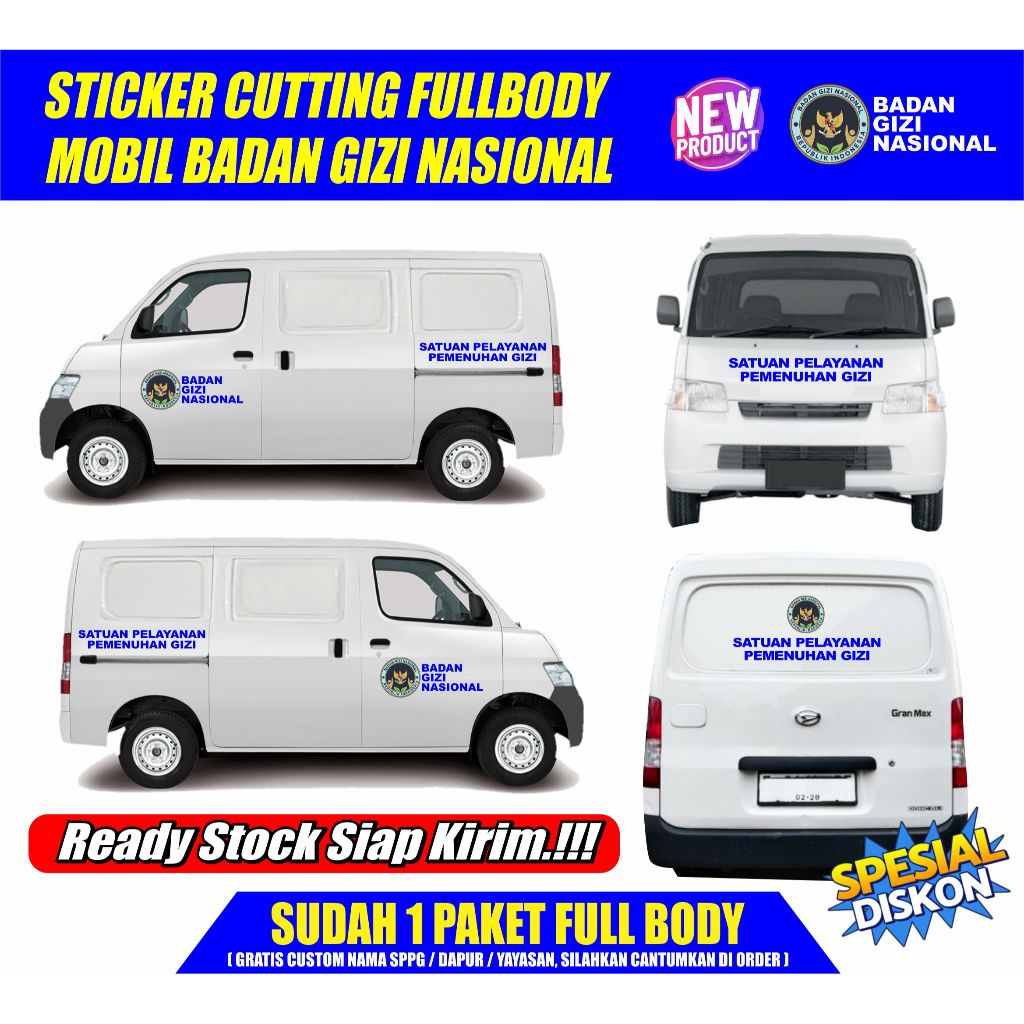 Jual STICKER MOBIL GIZI NASIONAL ANTI PUDAR UNIVERSAL GRANDMAX MBG ...