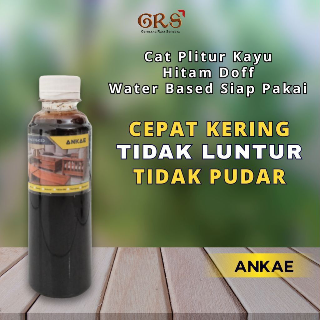 Jual Cat Plitur Kayu Hitam Doff 250ml Politur Water Based Kayu Bambu ...