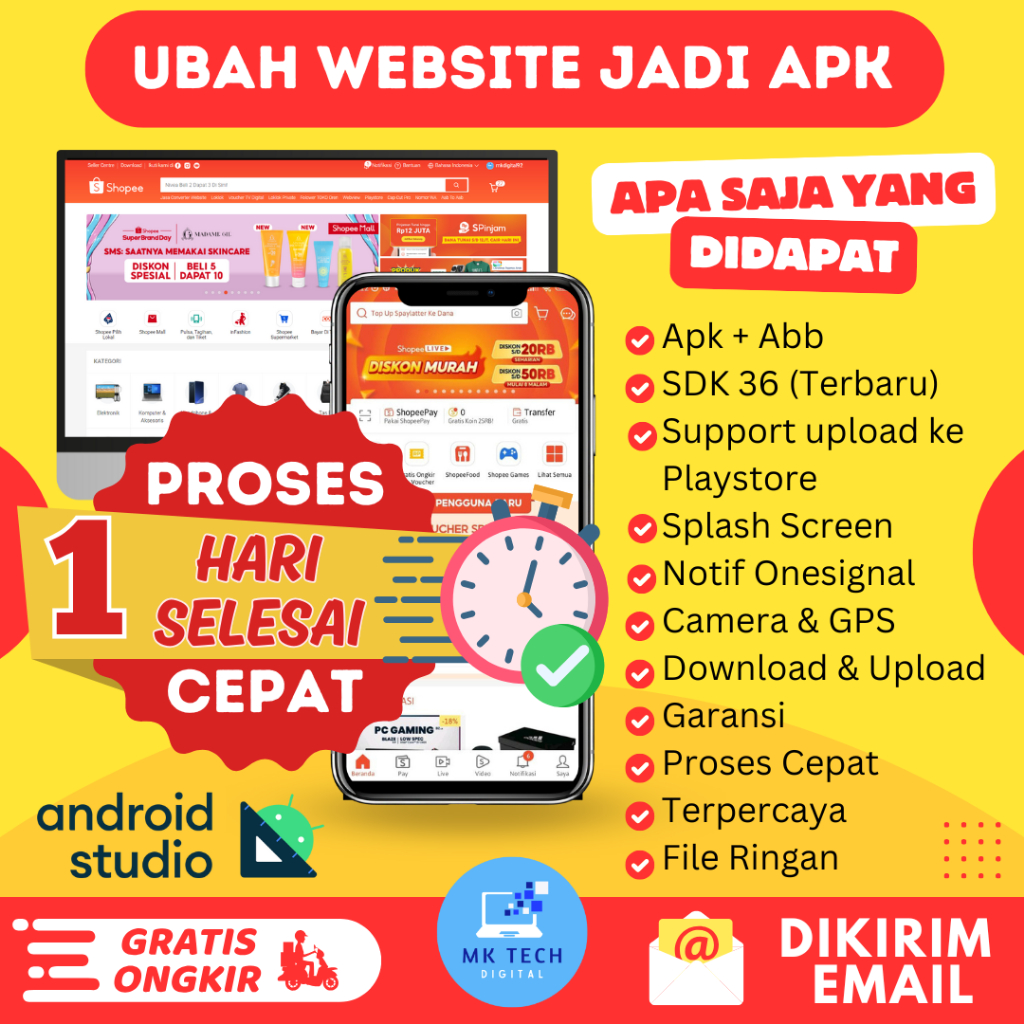 Jasa Ubah Website Menjadi APK WEBVIEW  + UPDATE - Siap Upload Playstore - Termurah