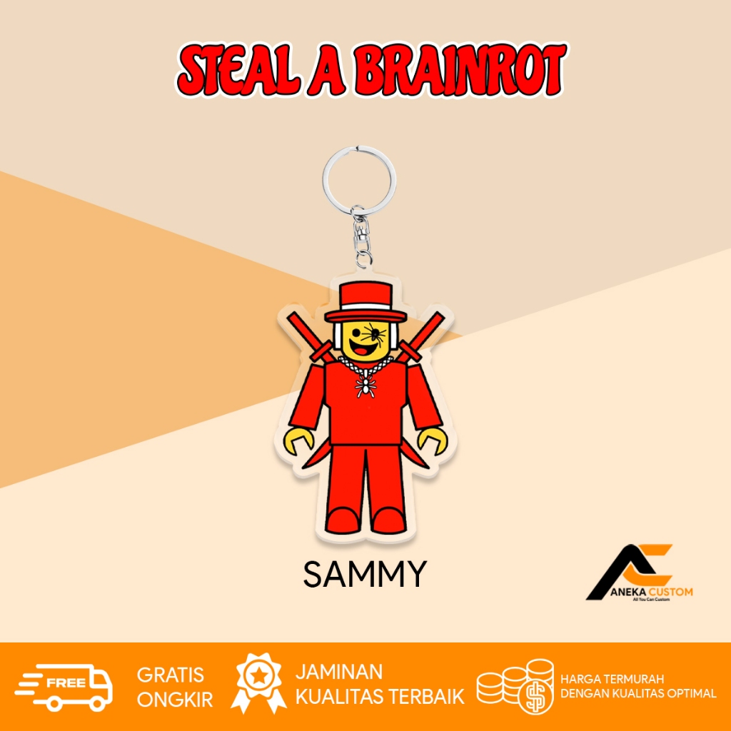 Jual Gantungan Kunci Roblox Steal a Brainrot Admin Lucky Blox Sammy ...