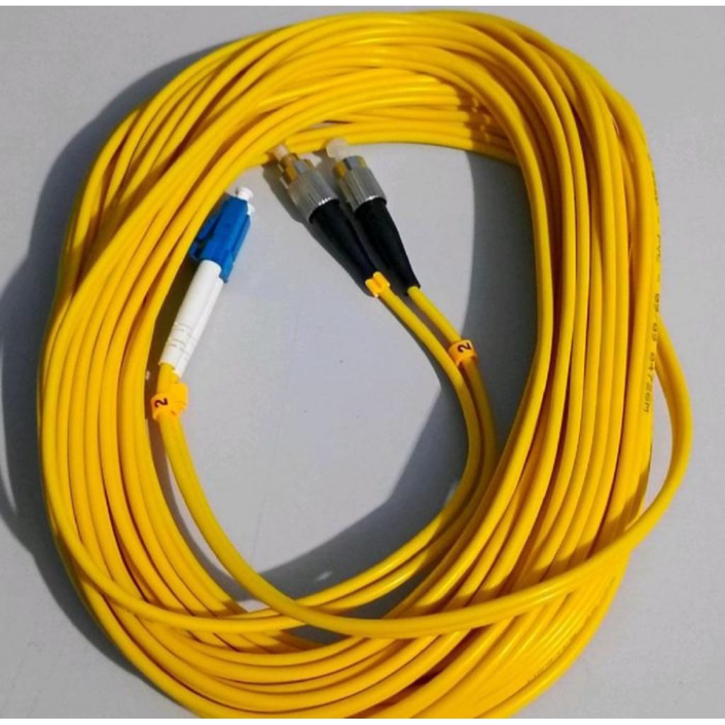 Jual kabel patch cord 10 meter Duplex Fiber optic Cable Single mode LC ...