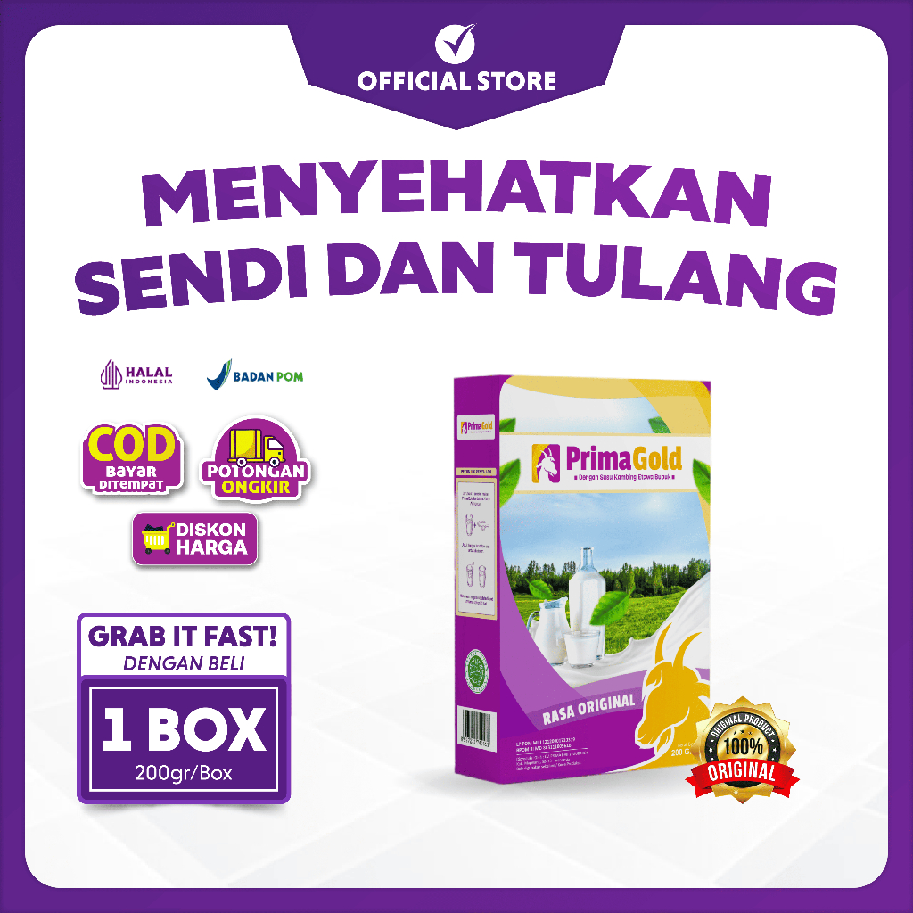 Jual PrimaGold 1 BOX Susu etawa Atasi Nyeri Sendi, syaraf kejepit dan ...