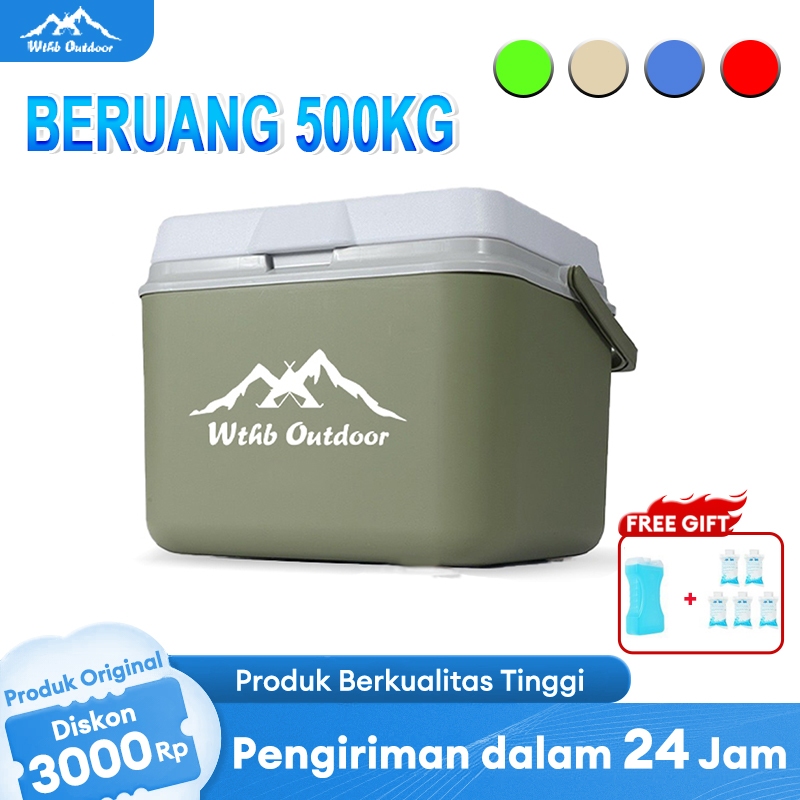 WTHB Outdoor Cooler Box 6/10/16/30L Box Es Container Pendingin Kotak Beku Tetap Segar Penyimpanan