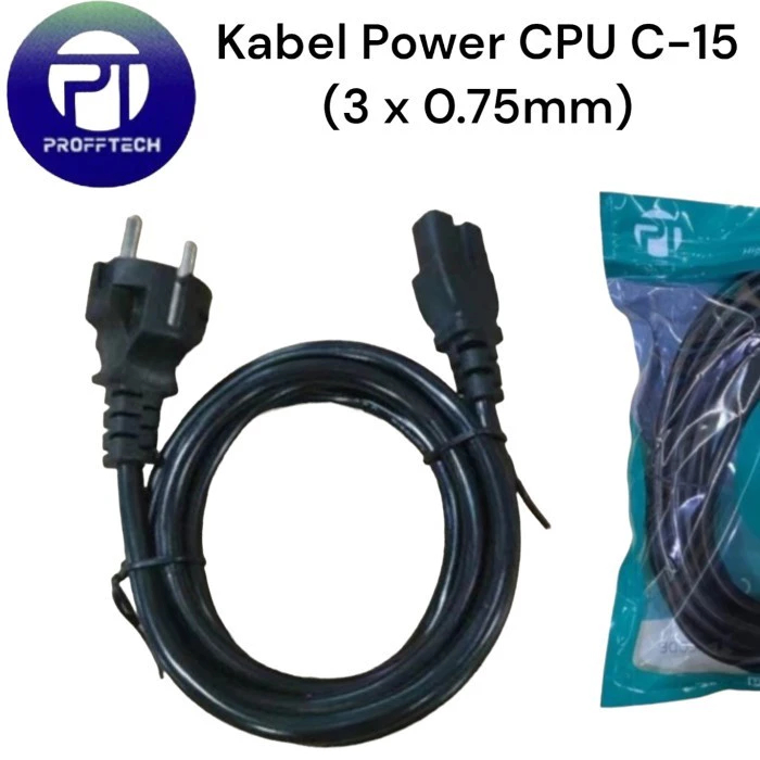 Jual Profftech Kabel Power CPU (3 x 0.75mm) - 1.5 Meter | Shopee Indonesia