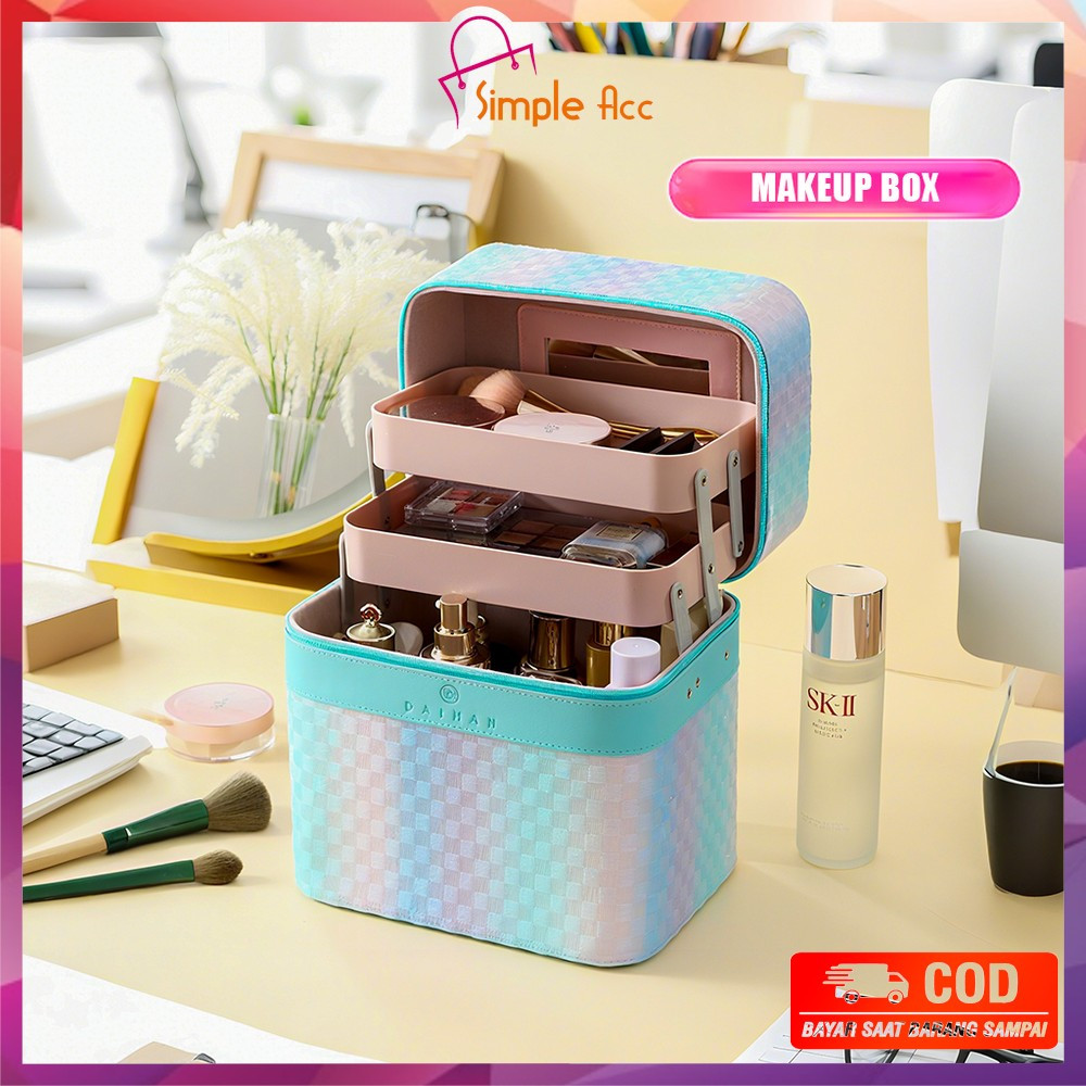 Jual DO-K156 Box Make Up Tas Kosmetik Portable Motif Gradasi Case ...