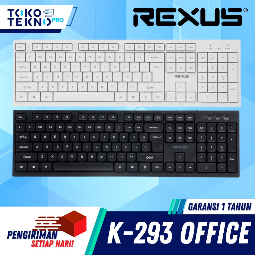 Jual Rexus K293 / K-293 Keyboard Office Wired Full Size Membrane ...