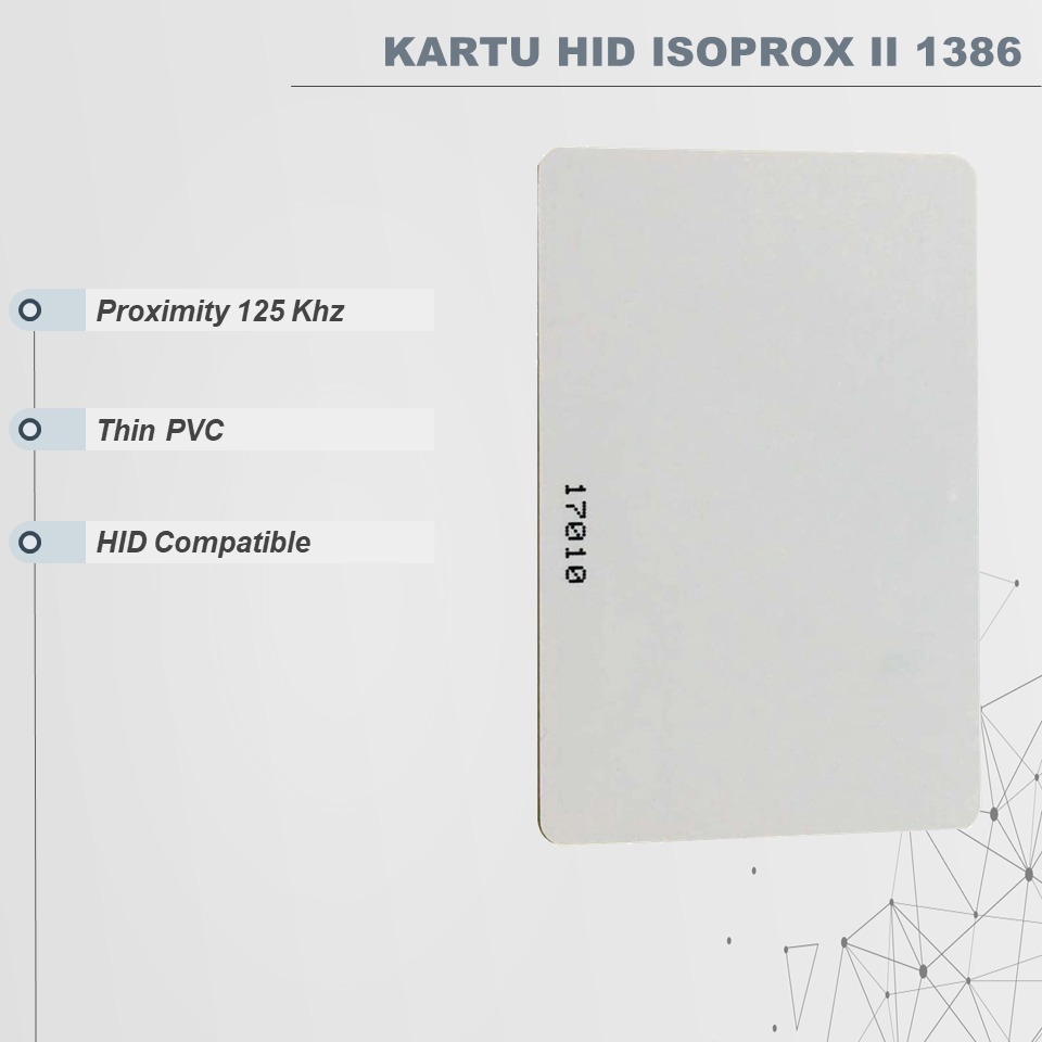 Jual Kartu HID IsoProx II 1386 Card RFID 125kHz 26 Bit Thin Proximity ...