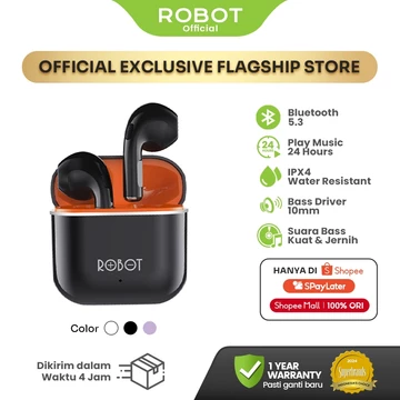 Robot TWS Wireless Earphone Airbuds New T50S BT 6.0 True Wireless Headset Bluetooth Earbuds