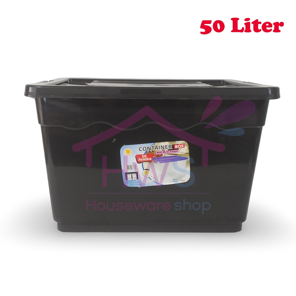 Jual Tempat Kotak Penyimpanan / Container Box Roda Hitam Jumbo 25 Liter ...