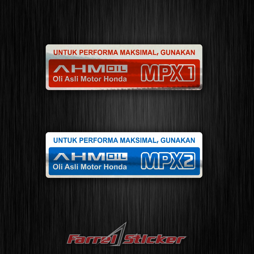Jual Stiker Label Oli AHM Sticker MPX 1 oil MERAH MPX 2 BIRU | Shopee ...