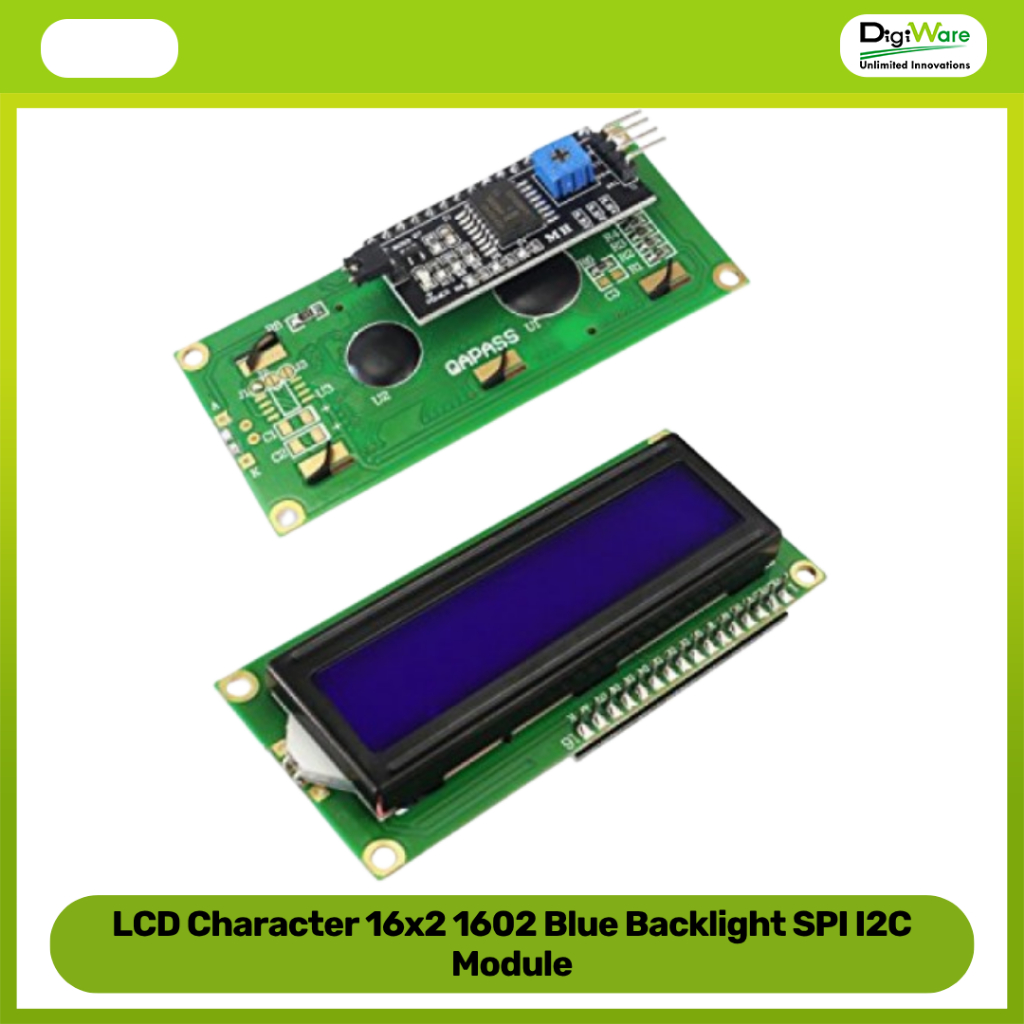 Jual LCD Character 16x2 1602 Blue Backlight SPI I2C Module | Shopee ...