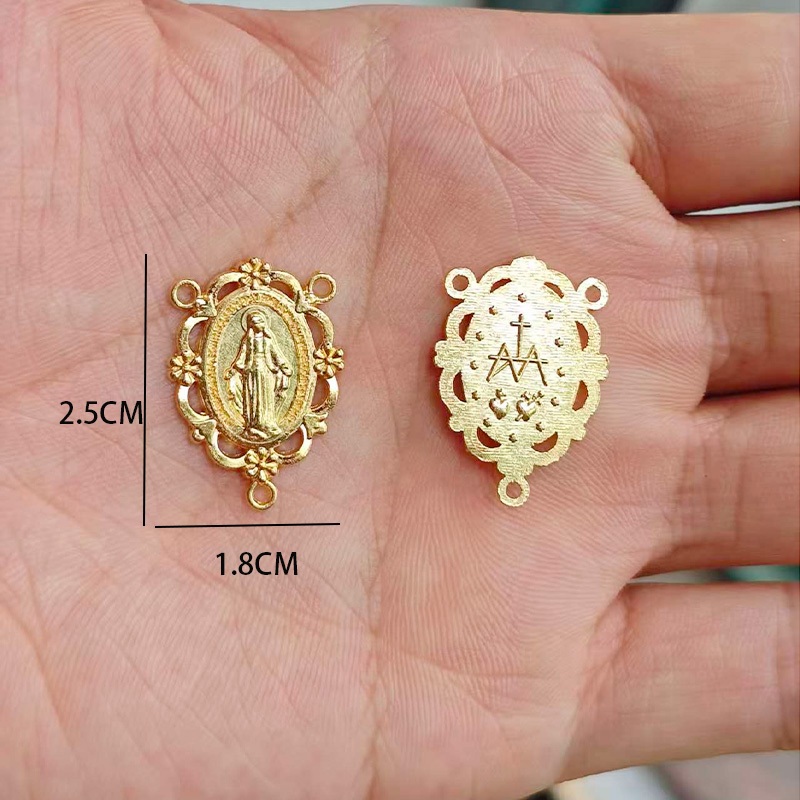 10 Buah Konektor Kalung Emas Bunda Maria Rosario 2