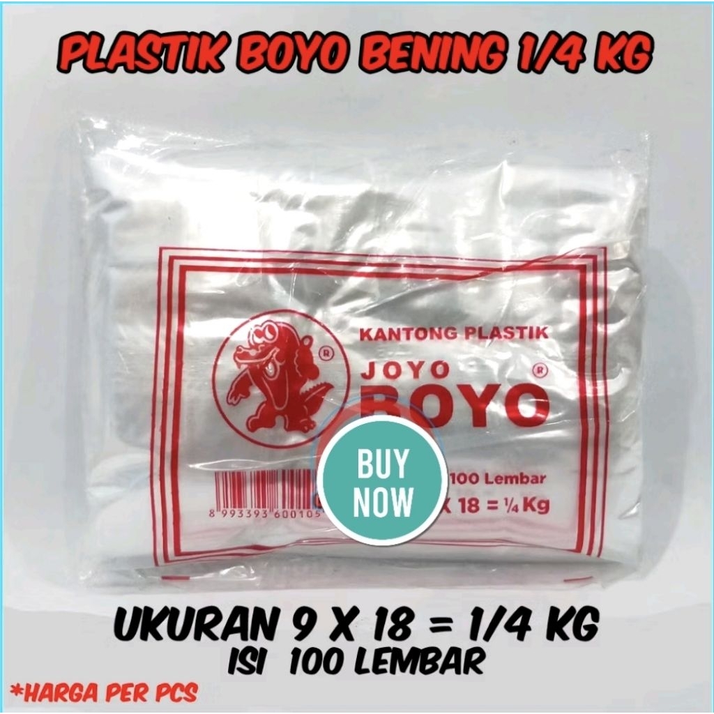 Jual Plastik Boyo 1/4 kg bening 9x18 | Shopee Indonesia