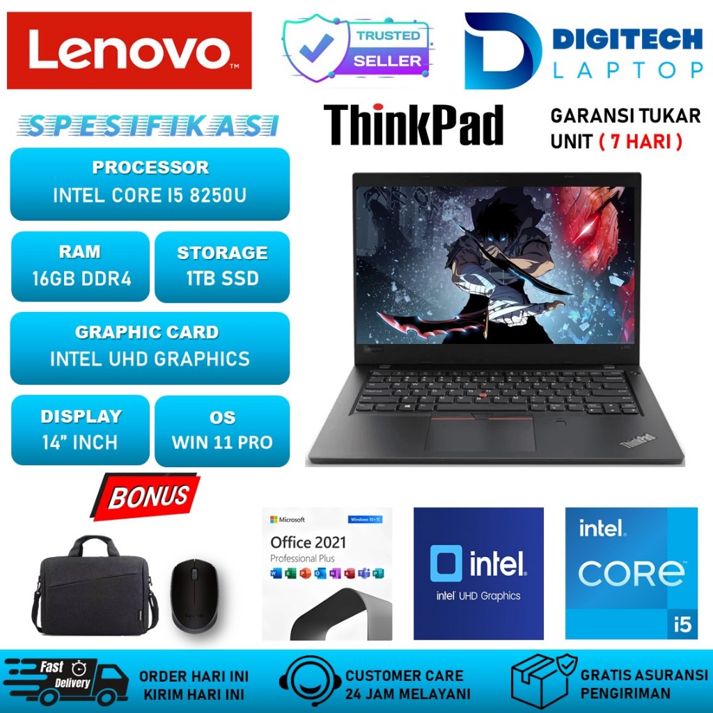 Jual Laptop Murah Lenovo Thinkpad Series intel core i5 Ram 16GB 1TB SSD ...