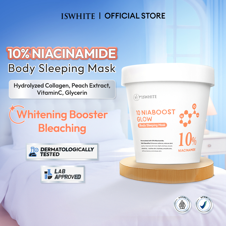 Jual ISWHITE 10 Niaboost Glow Sleeping Body Mask 150gr Body Mask ...