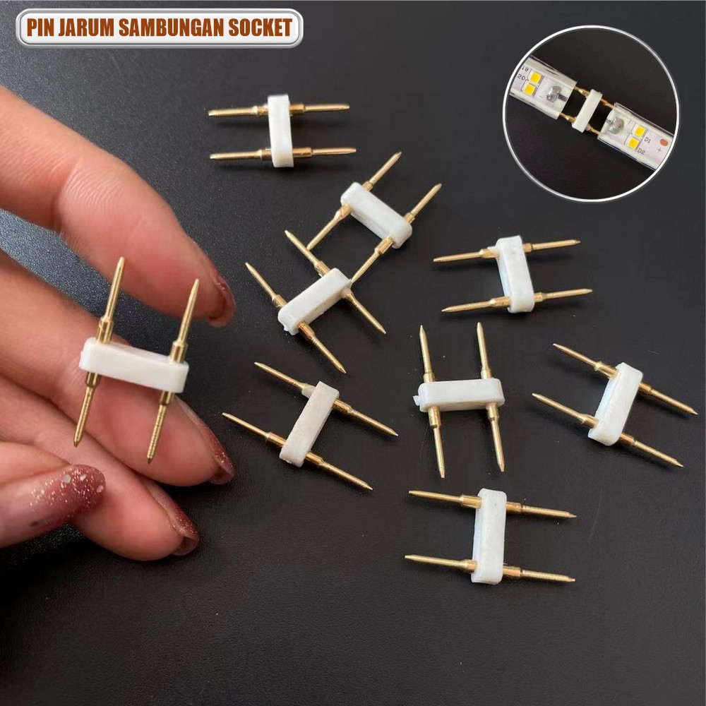 Jual Pin Jarum Sambungan Socket Lampu LED Strip Selang 5050 220V Jarum ...