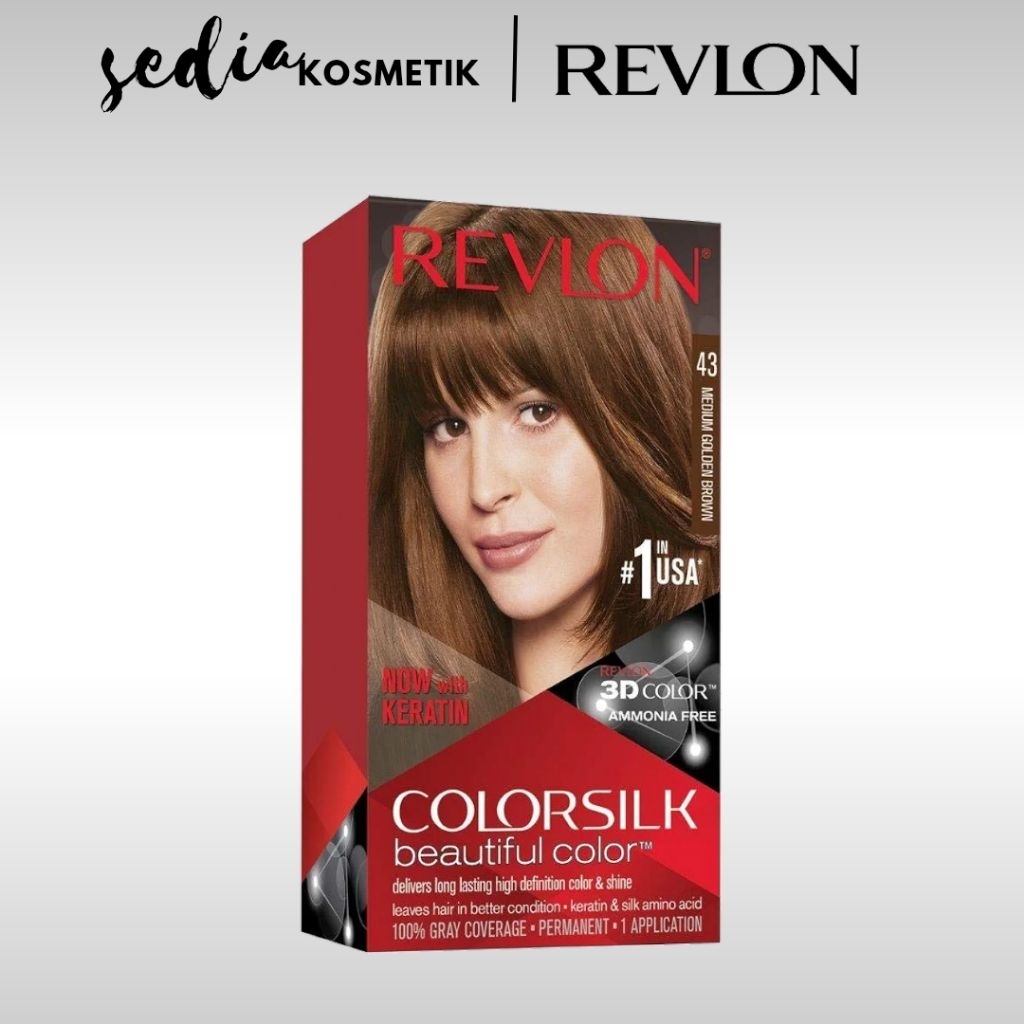Jual Revlon Colorsilk Haircolor / Cat rambut 043 Medium golden brown ...