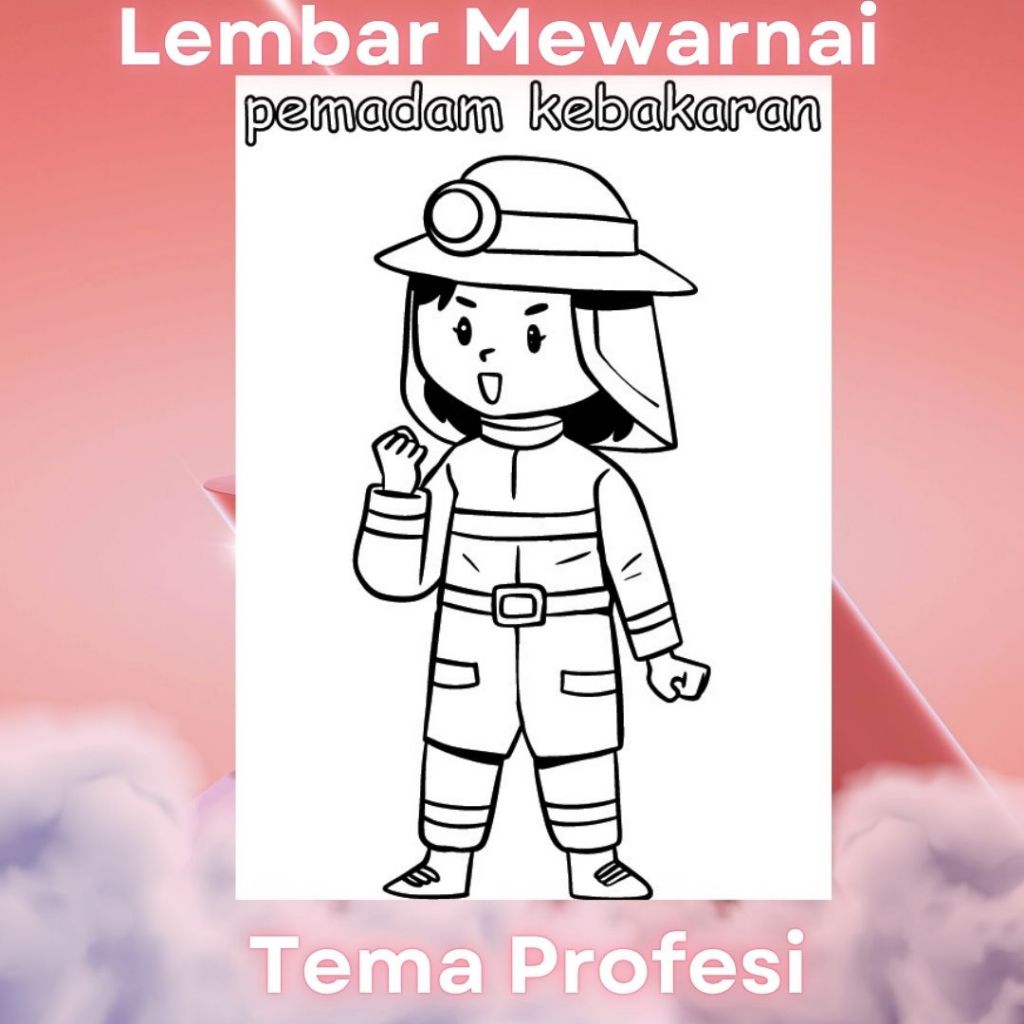 Jual Lembar Mewarnai Worksheet Coloring Book Tema Profesi Activity Book ...