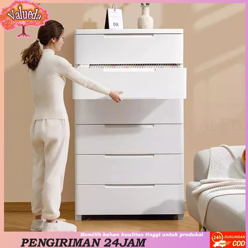 [VALUEDA]Lemari Pakaian Plastik/Lemari Plastik 2/3/4/5/6/7 Susun/Lemari Pakaian Anak/Kabinet Laci Bayi - foto 1