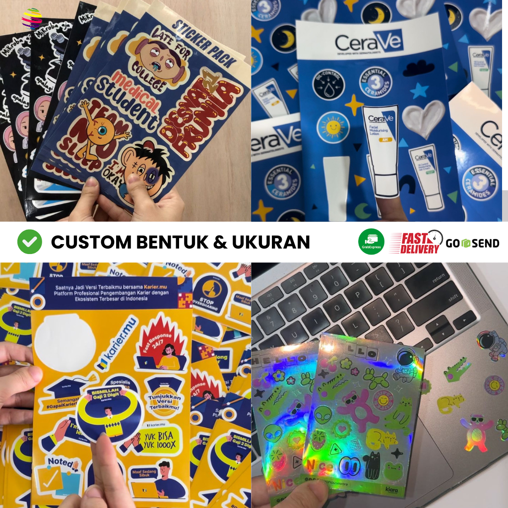 Jual Cetak Sticker Sheet Pack A5/A6 TERMURAH / Custom Design ...