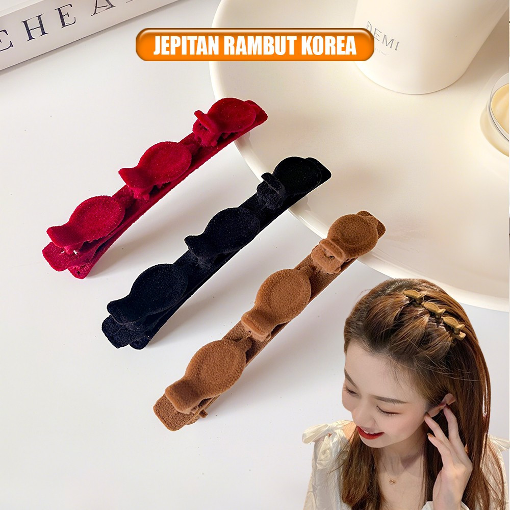 Jual Jepitan Rambut Wanita Model Kepang Ala Korea Style / Jepit Rambut ...