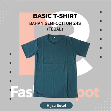 Tebal Kaos Polos Pria Wanita Lengan Pendek Semi Cotton 24s Premium Reguler Fit Dewasa Lembut