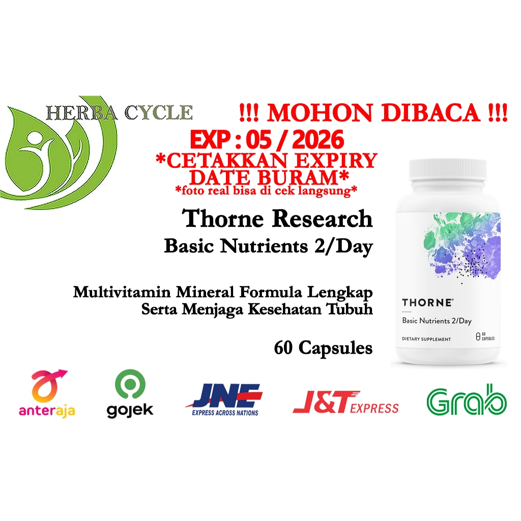 Jual Thorne Basic Nutrients 2/Day 60 Capsules Multivitamin Formula ...