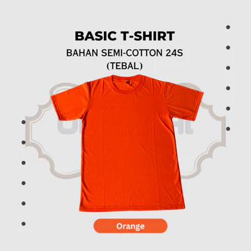 Tebal Kaos Polos Pria Wanita Lengan Pendek Semi Cotton 24s Premium Reguler Fit Dewasa Lembut