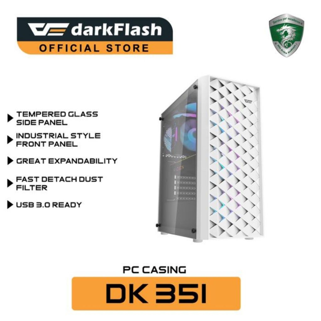 Jual Casing (termasuk 4 fan RGB) / Casing PC dg 4 fan RGB-Putih ...
