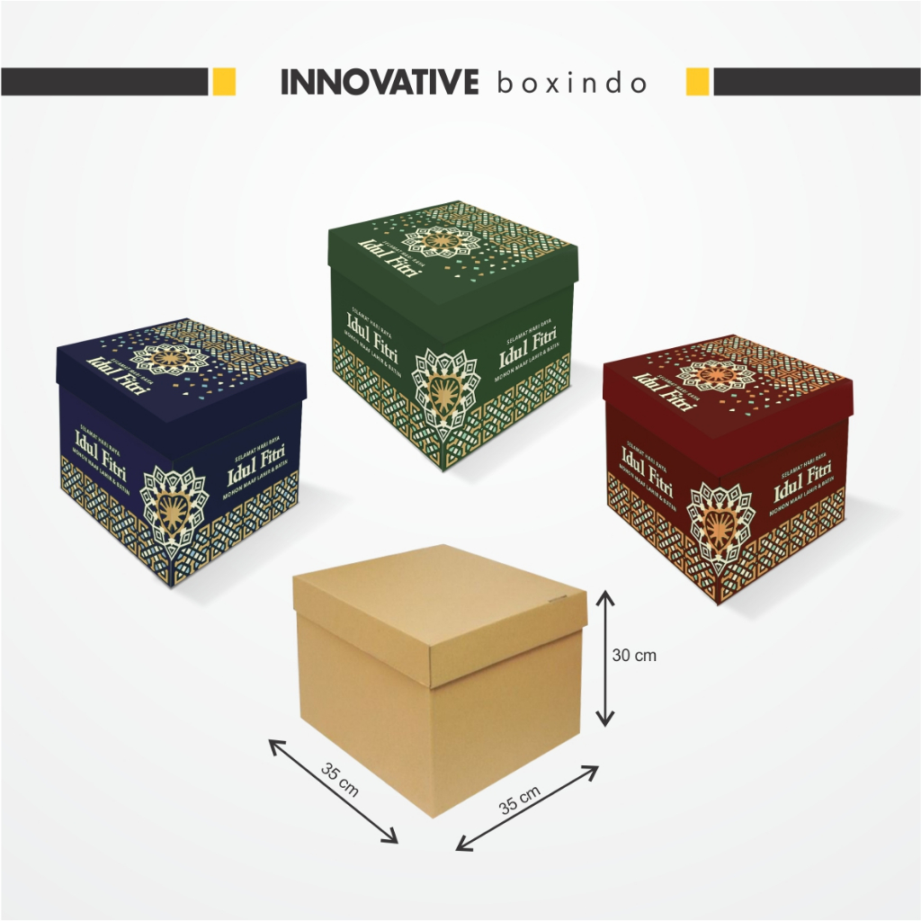 Jual Box Parcel / Hampers / Karton Binar Top Bottom 35x35x30cm | Shopee ...