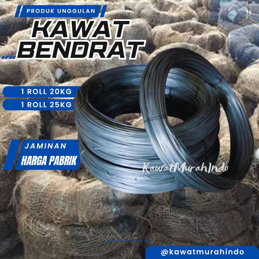 Jual KAWAT BENDRAT HITAM BERAT 20 KG / 25 KG / KAWAT IKAT BETON | TEBAL ...