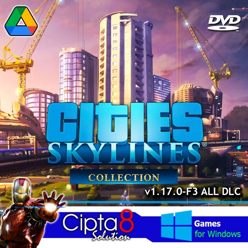 Jual GAME PC/LAPTOP CITIES SKYLINES COLLECTION + ALL DLC / BONUS