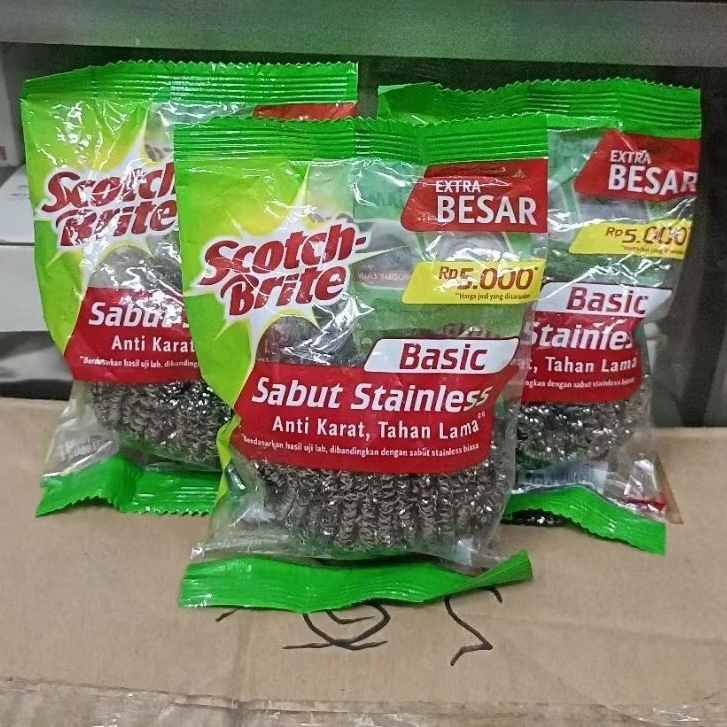 Jual Scotch-Brite 3M - EXTRA BESAR - Basic Sabut Stainless - Anti Karat ...