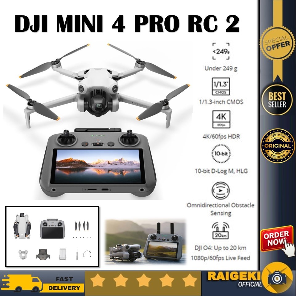 Jual DJI Mini 4 Pro RC 2 - DJI Mini 4 Pro RC-N2 Camera Drone With ...