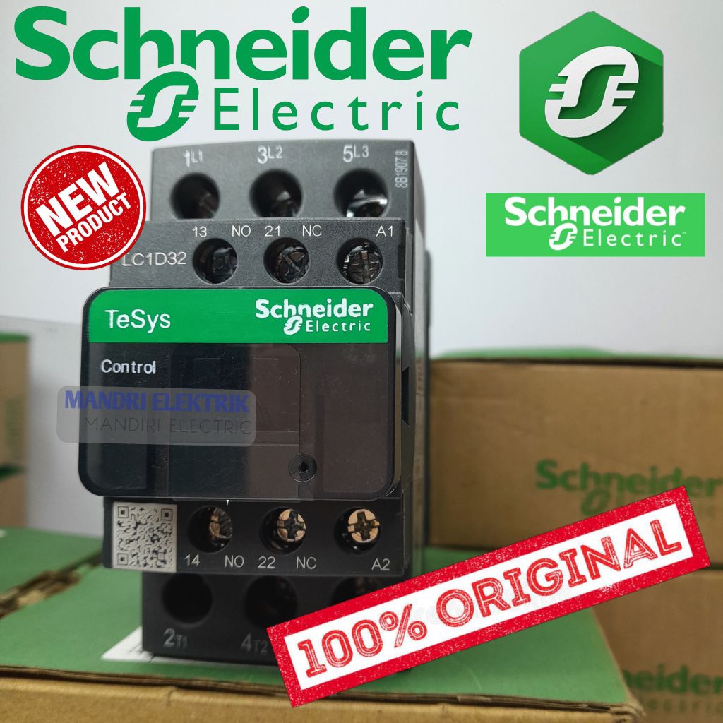 Jual contactor/kontaktor schneider LC1D32M7 / lc1d32m7 220v 50a 3p ...