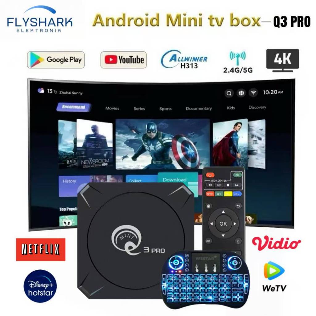 Jual Android TV BOX Q3 PRO 4K Ultra HD PRO Edition Siap Pakai | Shopee ...