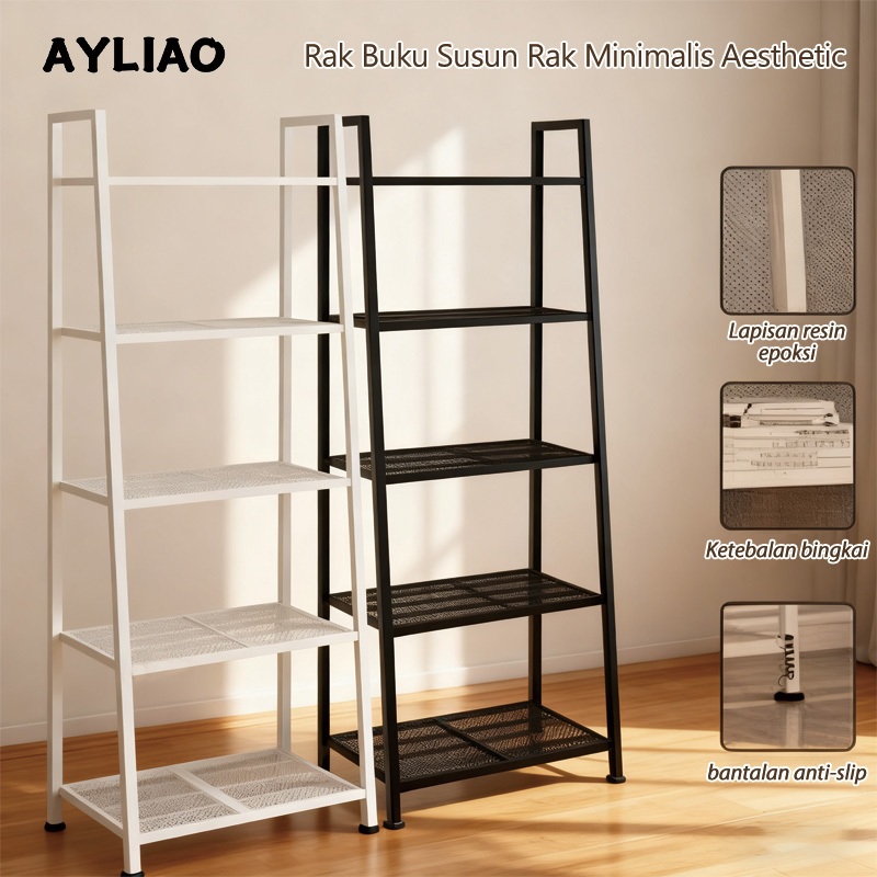 AYLIAO Rak Buku Susun Dekorasi Ruang Tamu Serbaguna Rak Pajangan Minimalis Rak Layer Rak Buku Minimalis Aesthetic