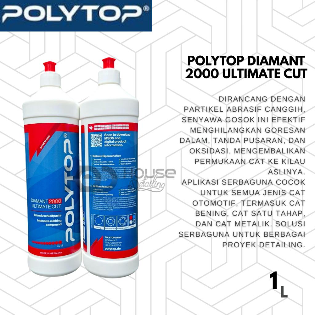 Jual POLYTOP Diamant 2000 Ultimate Cut 1L Compound Penggosok Intensif ...