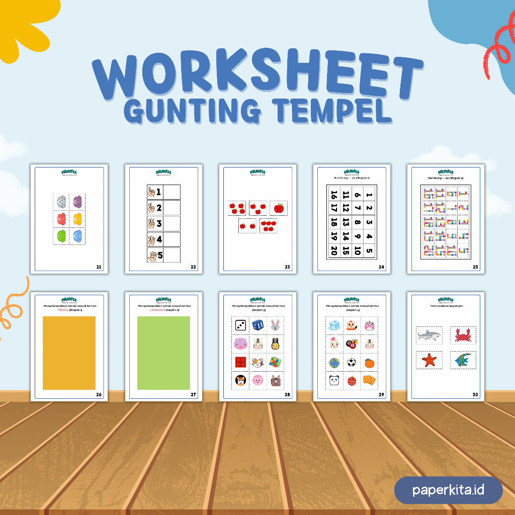 Jual Worksheet Edukasi Anak 45 Halaman Aktivitas Menggunting Dan ...