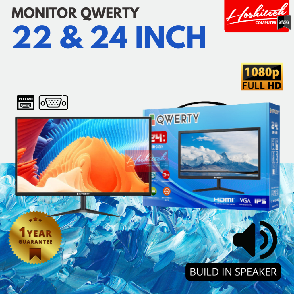 Jual Monitor Qwerty 22 24 Inch IPS FHD 1080 HDMI VGA Garansi resmi ...