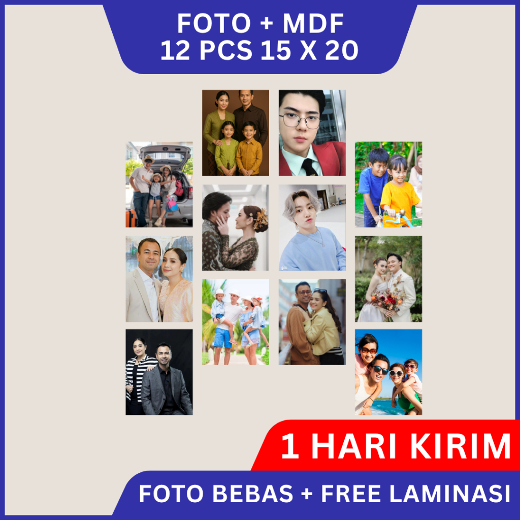 Jual Paket Cetak Foto Frame MDF 12PCS 15CM x 20CM Kualitas HD | Shopee ...