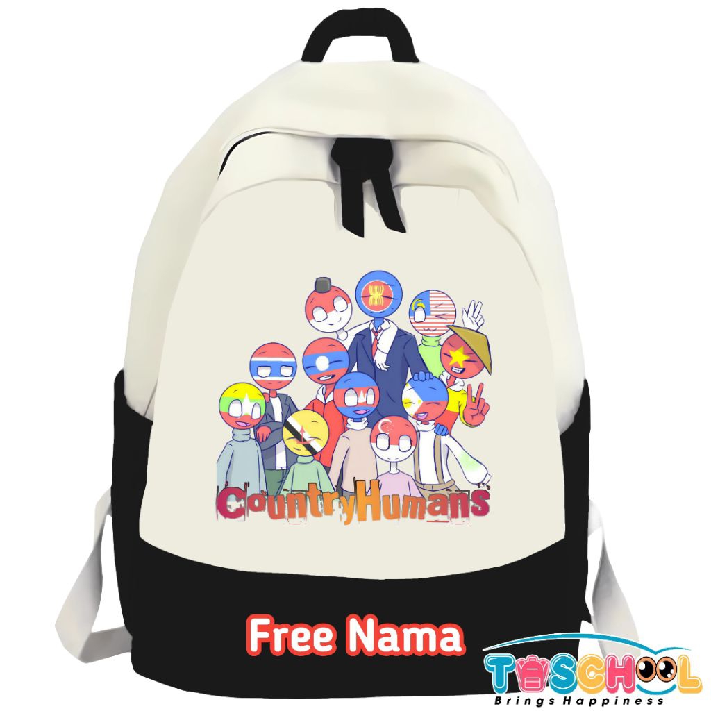 Jual TAS RANSEL ANAK KARAKTER COUNTRY HUMANS COUNTRYHUMANS FREE NAMA ...
