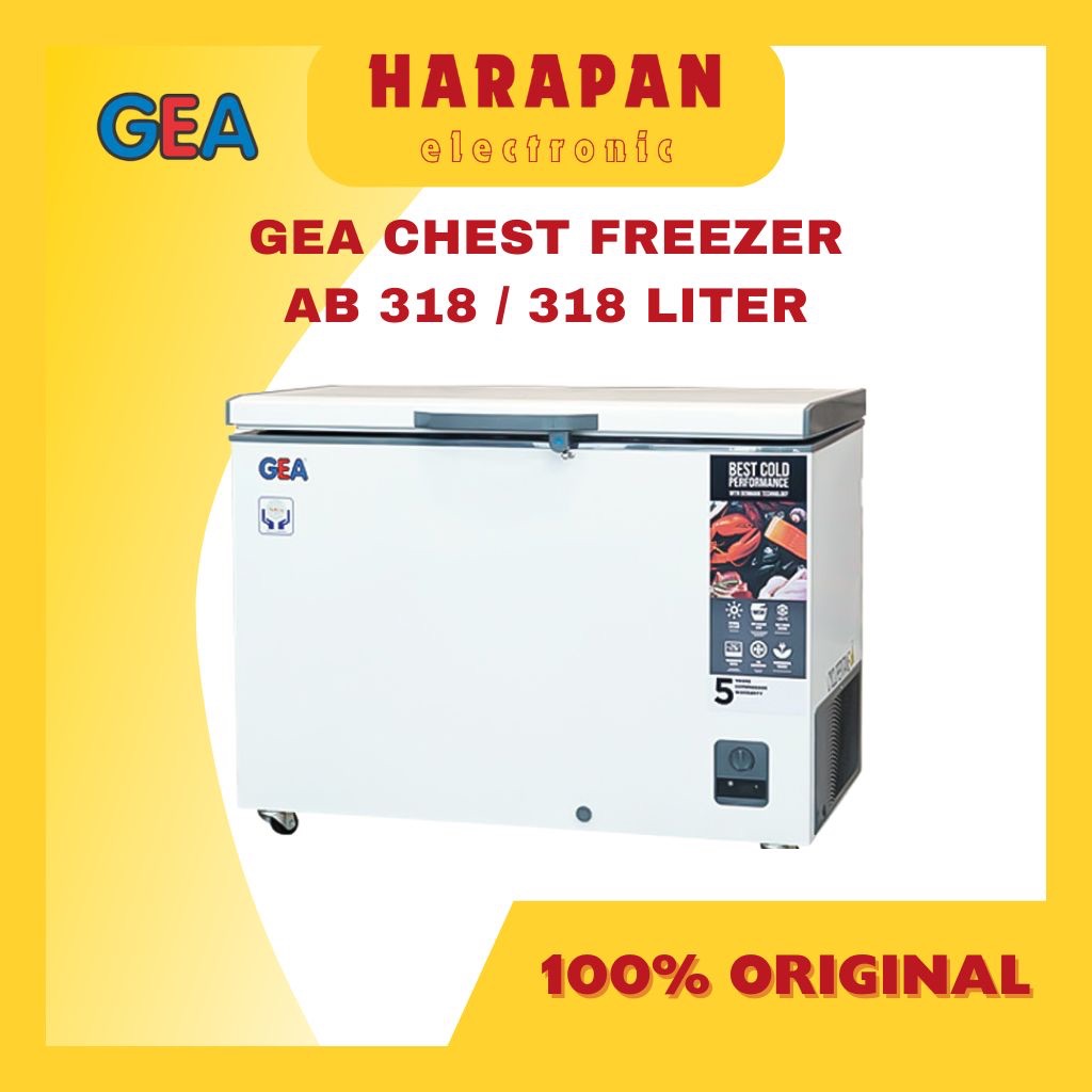 Jual GEA CHEST FREEZER AB 318 KAPASITAS 318 LITER / KULKAS BOX FROZEN ...
