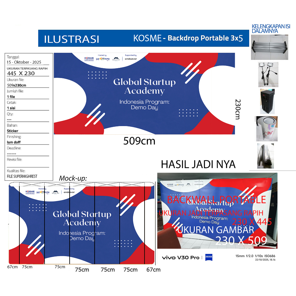 Jual Backwall backdrop pameran portable 3 modul x 5 modul sdh plus ...
