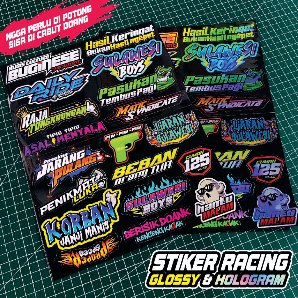 Jual Stiker Pack Racing Kata Viral Sulawesi Boys Bugis Culture Liaran ...